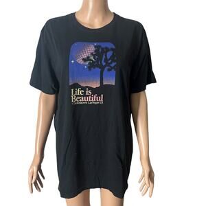 Life is Beautiful Men's T-Shirt Black XL Cotton Festival 2023 las vegas killers